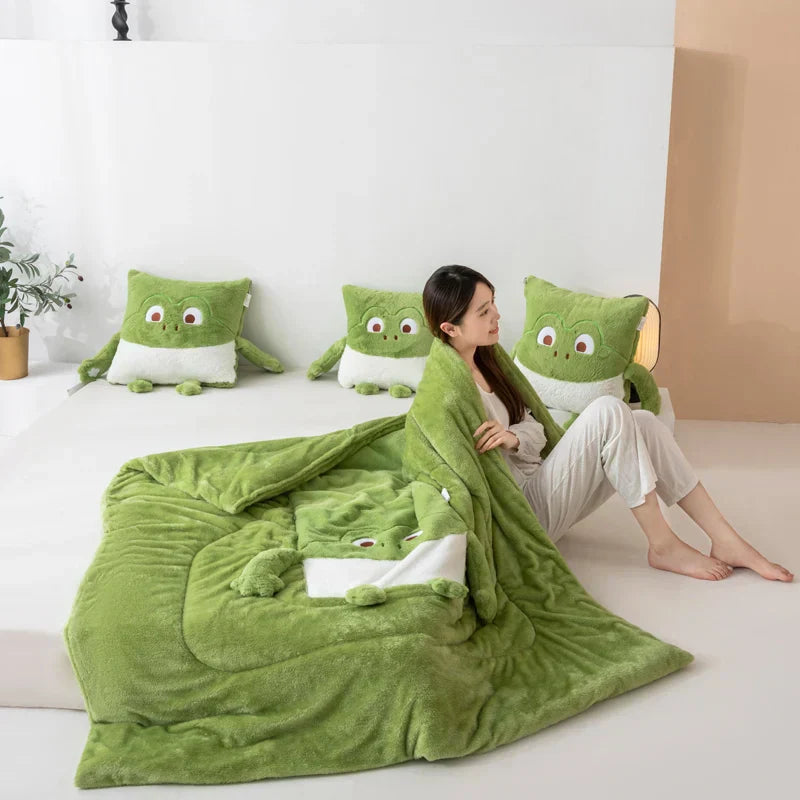 Cozy Mini Monster Pillow with Duvet