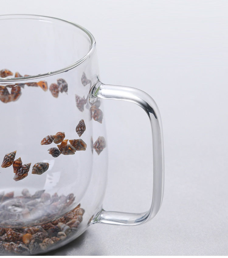 Double-walled glass beakers for dried flowers