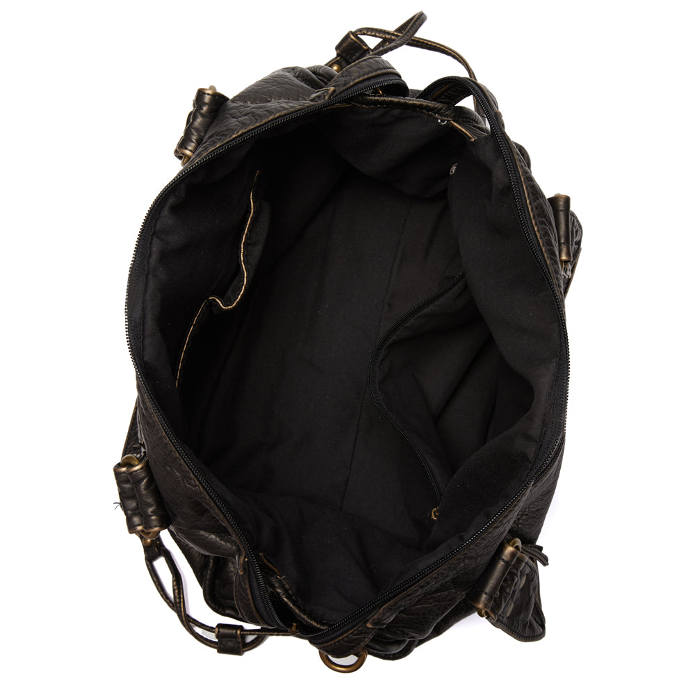 Elegante schwarze Handtasche aus PU-Leder im Vintage-Stil