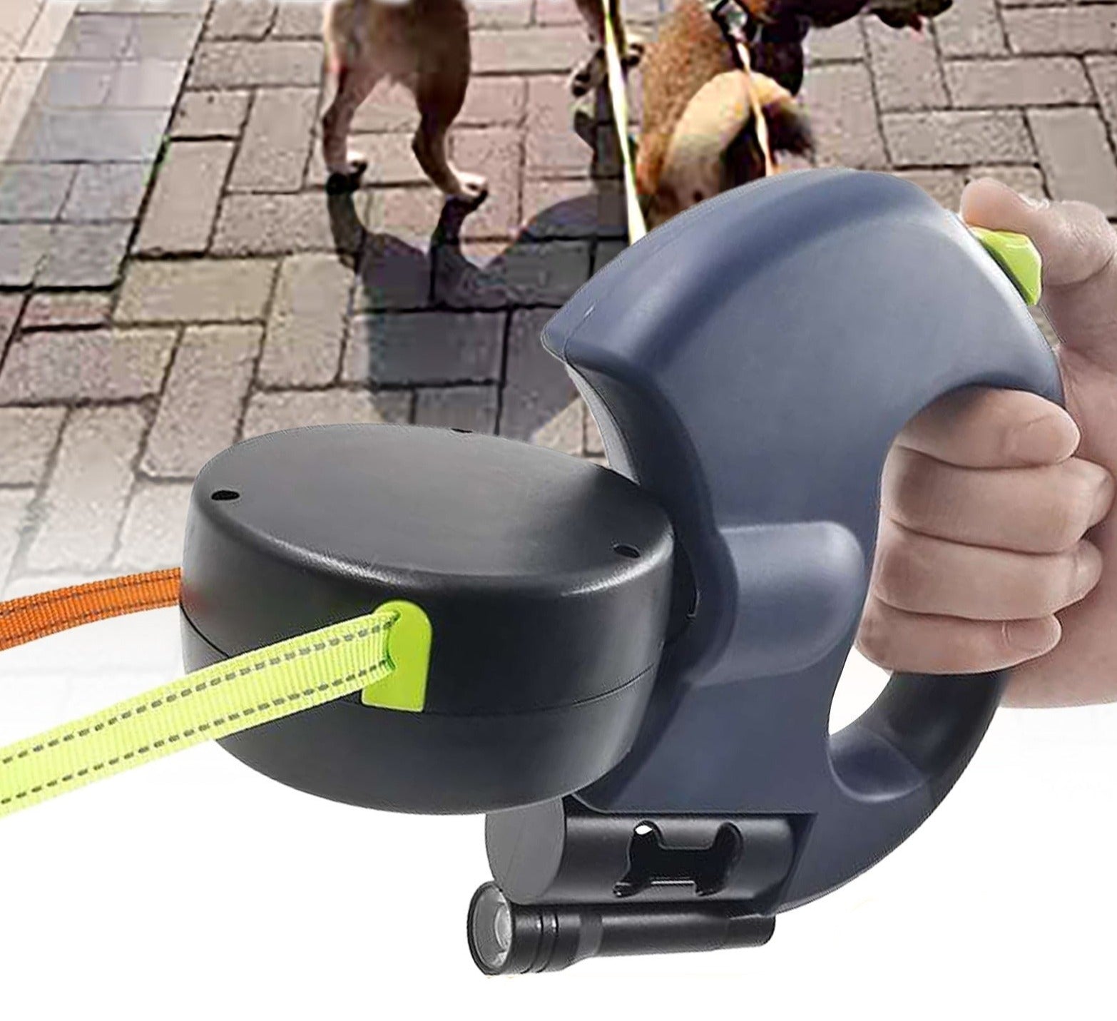 Double, Extendable Dog Leash with LED Lamp – Walking Two Dogs