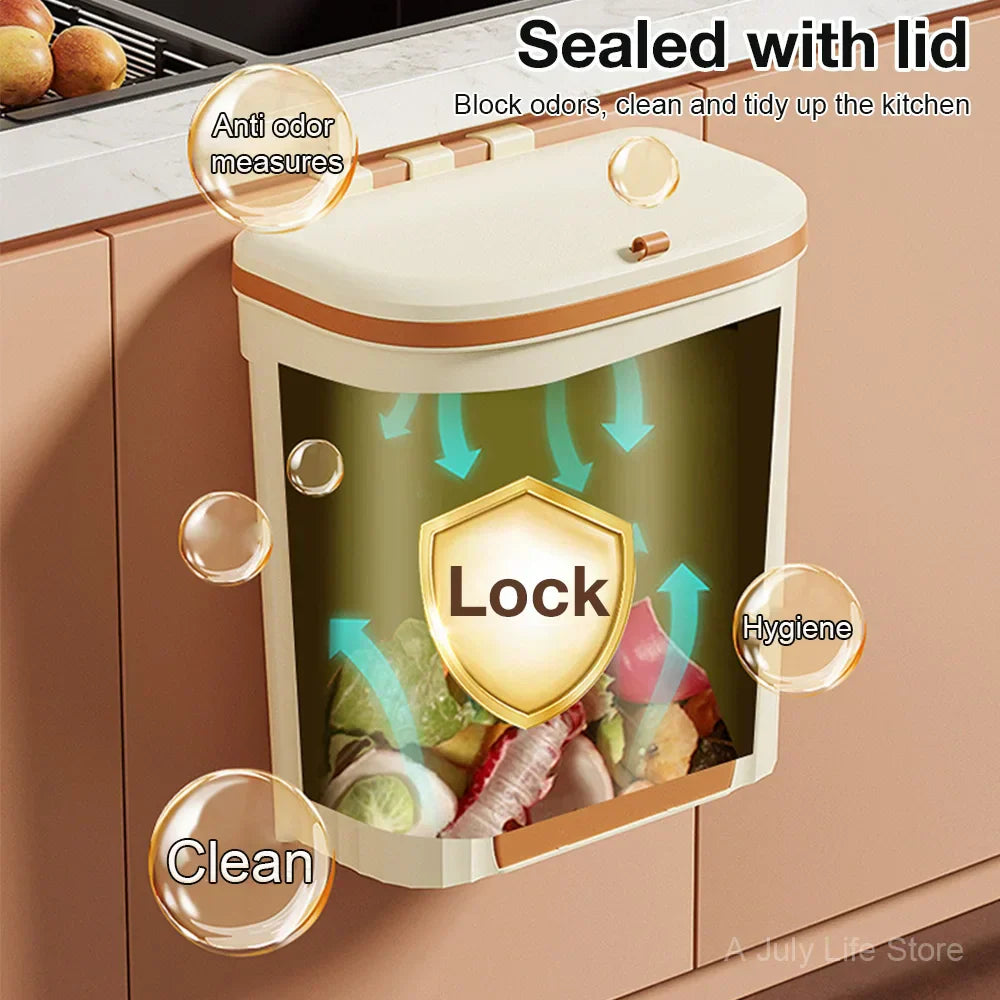 Wand-Mülleimer für Küche und Bad – 8,5L / 12L mit Deckel