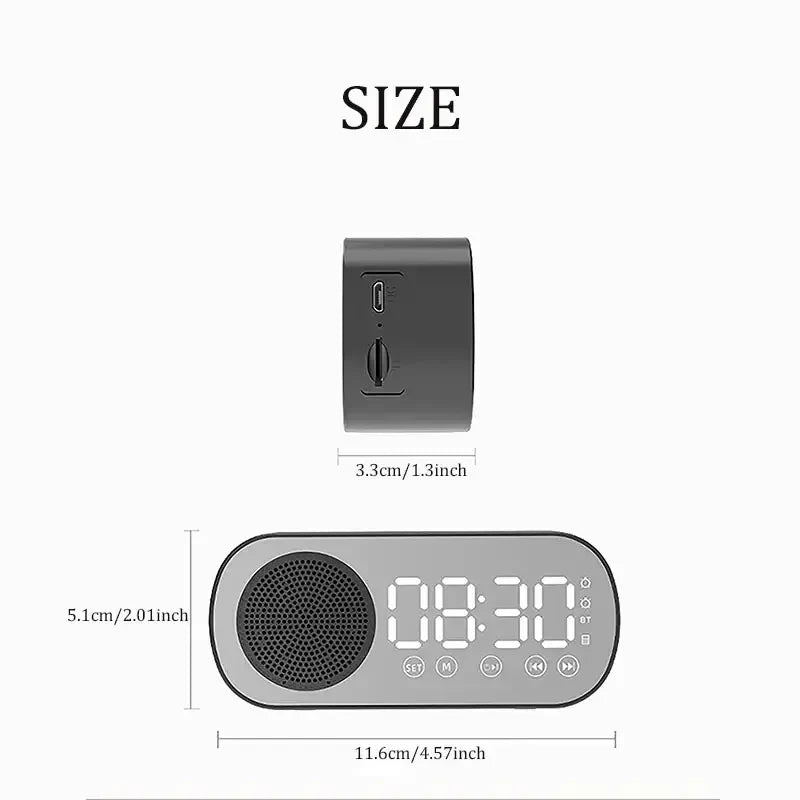 Smartes LED-Spiegelwecker mit Bluetooth-Lautsprecher & FM-Radio