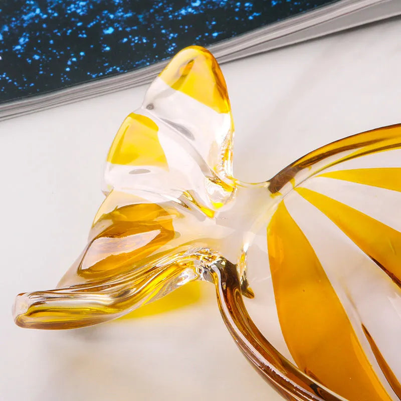 Glass snack plate in candy shape