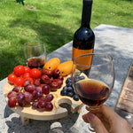 Compact Foldable Picnic Table with Glass and Bottle Holders