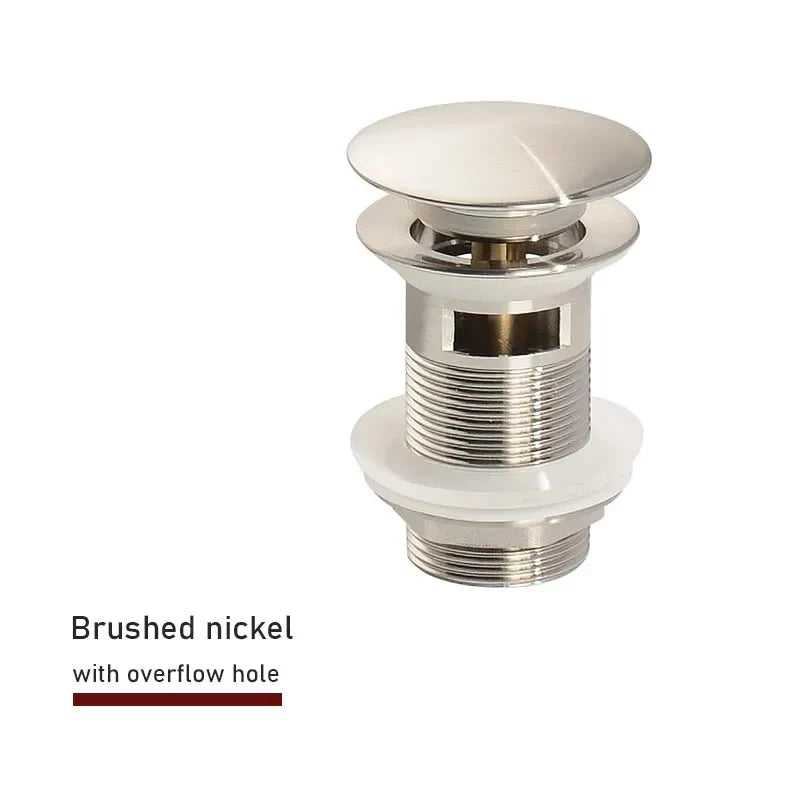 Pop-Up Drain Stopper – Brass | 11 Colors | With or Without Overflow