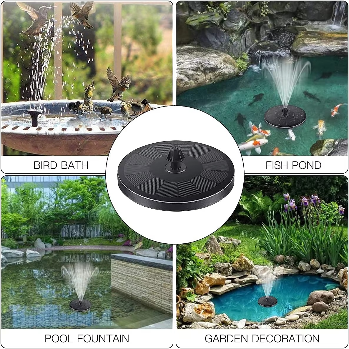 Solar-Powered Floating Garden Fountain for Ponds