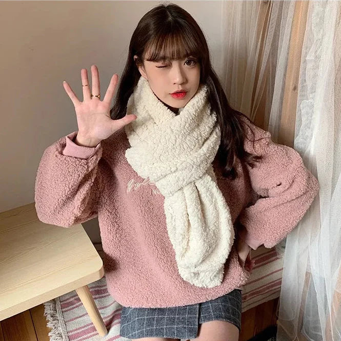 Elegant and warm women's wrap scarf for winter