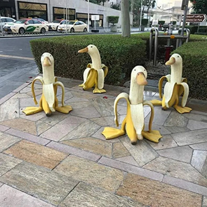 Creative Duck Figurine - Humorous Resin Decoration for Indoors and Outdoors