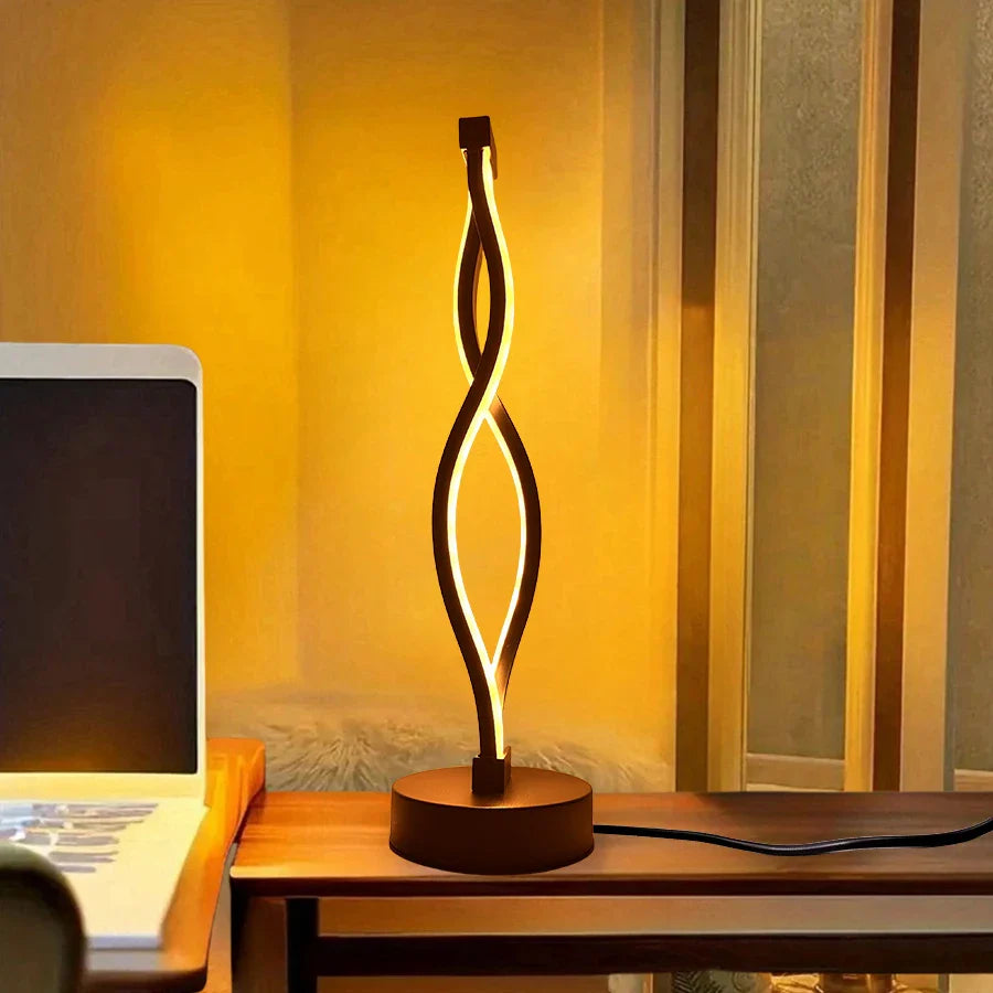 Futuristic Spiral Lamp with Remote Control – RGB Color Gradients for Stylish Lighting