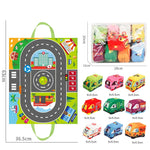 Plush Toy Cars with Road Mat and Carrying Bag – 2in1