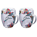 Set of 2 Double-Walled Cups with Dried Flowers