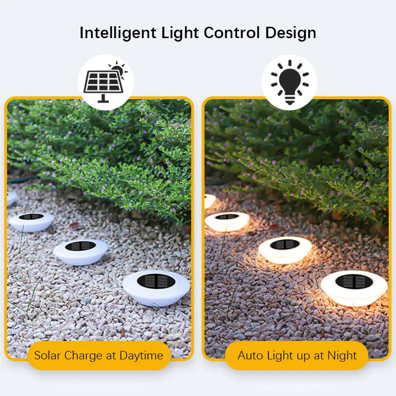 Solare Erdlichter mit 14 LEDs und 360° Beleuchtung – 4er Set