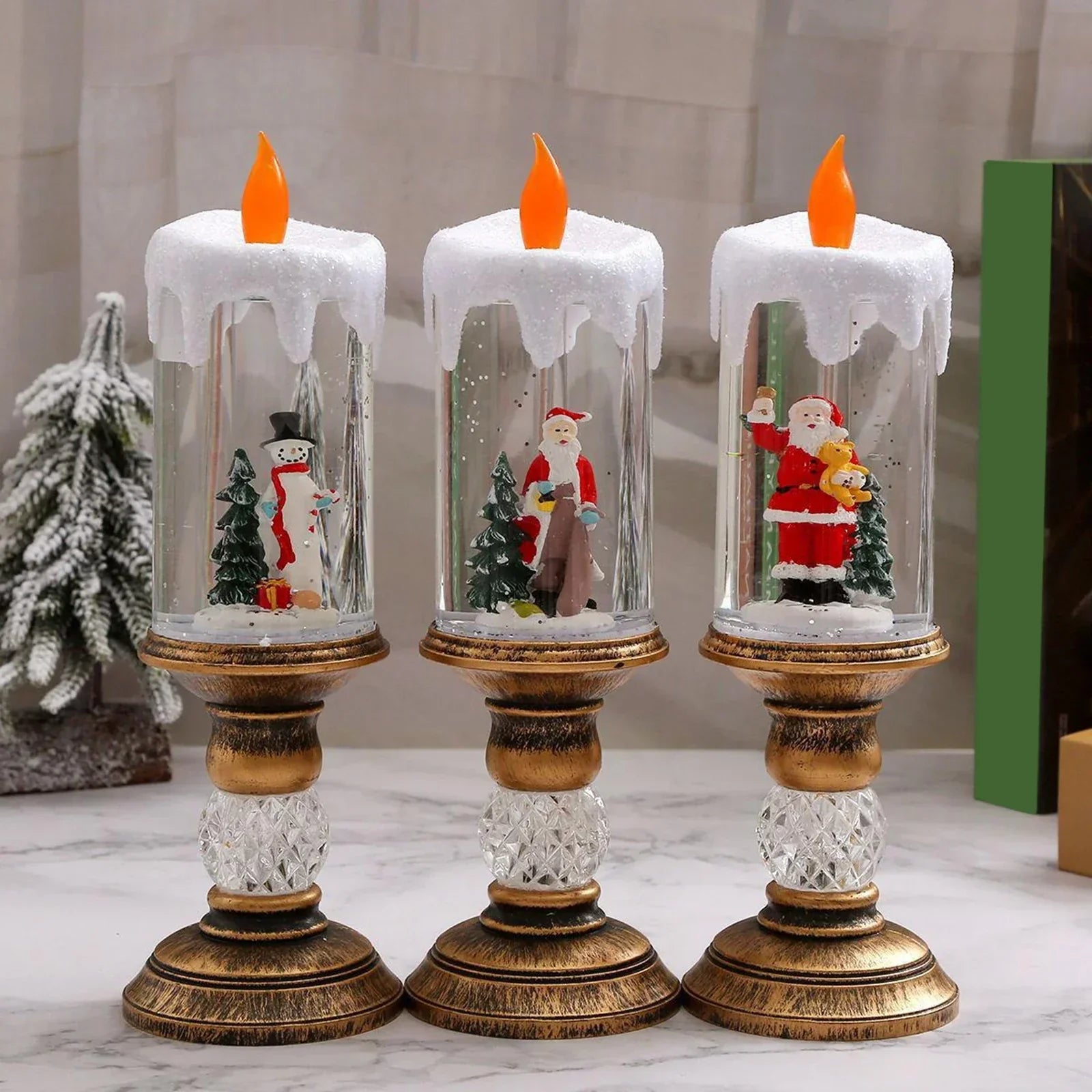 Christmas Water Candle with Crystal Echo