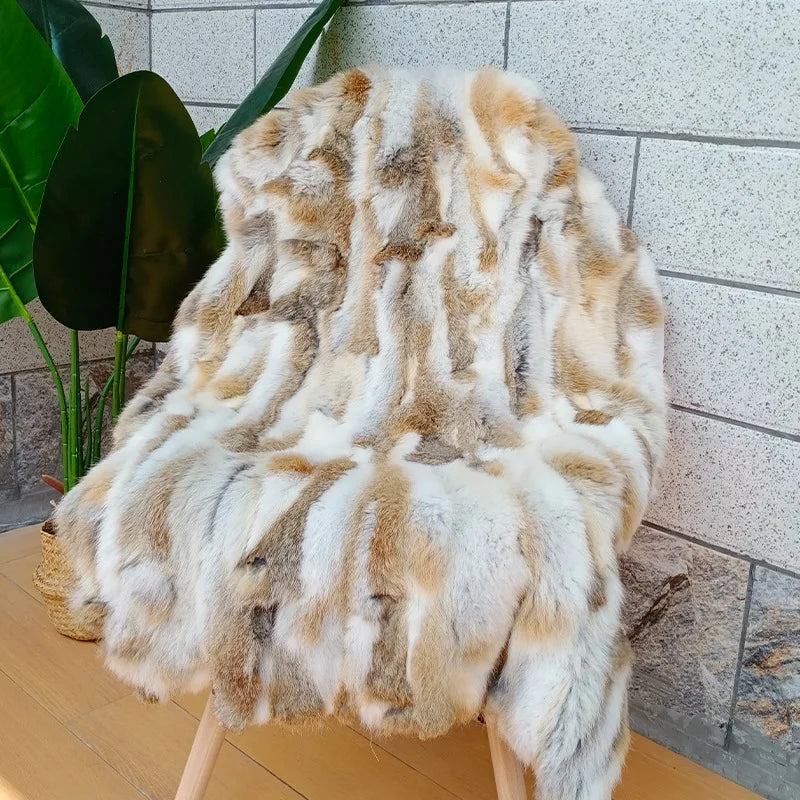 Elegante Naturfellmatte aus Kaninchenfell | 100x50 cm