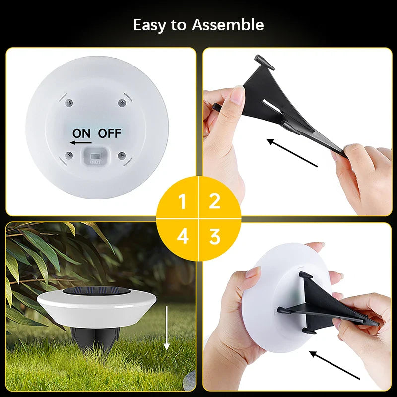 Solare Erdlichter mit 14 LEDs und 360° Beleuchtung – 4er Set