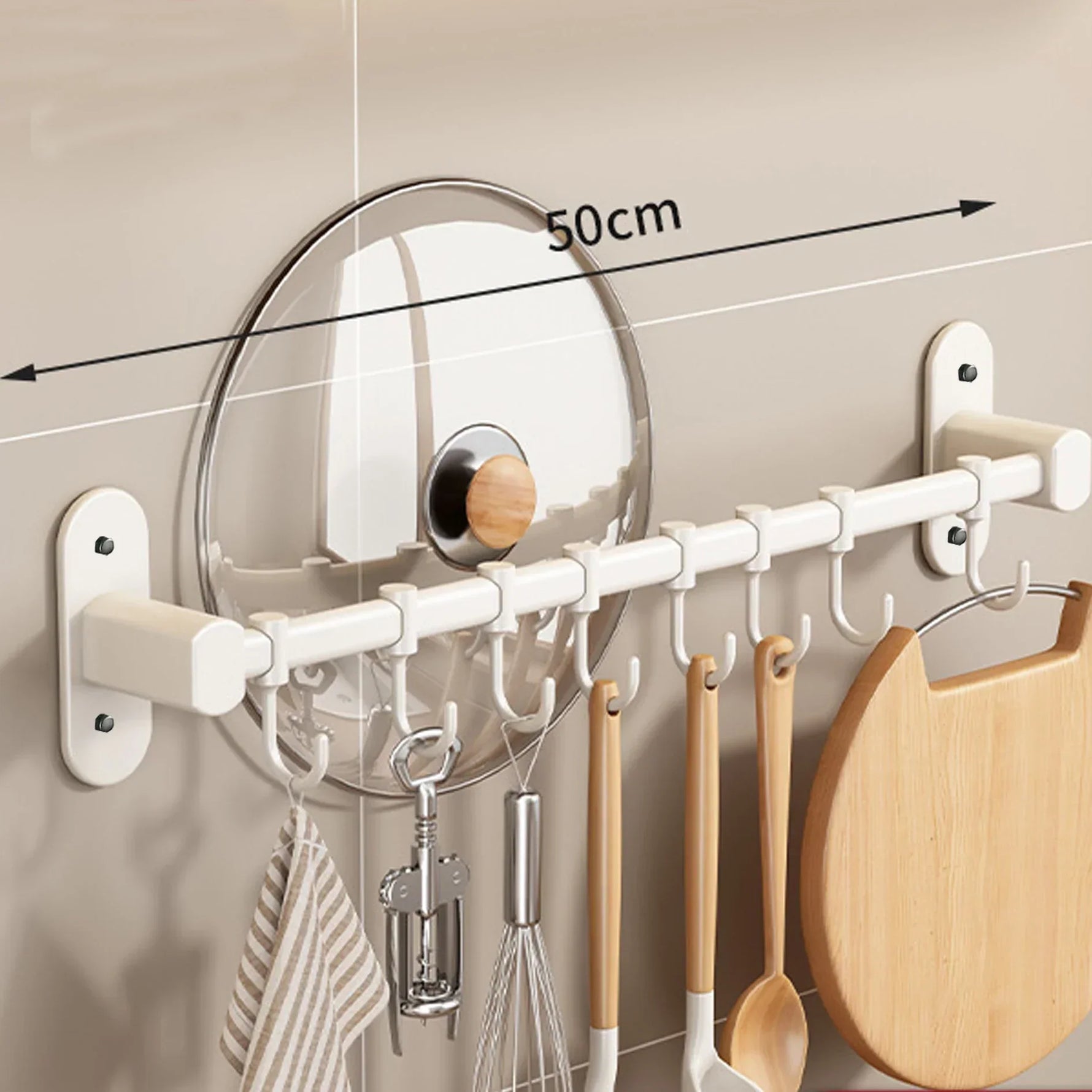 Wall Shelf for the Kitchen – Multifunctional Organizer for Lids, Spatulas, and Kitchen Utensils