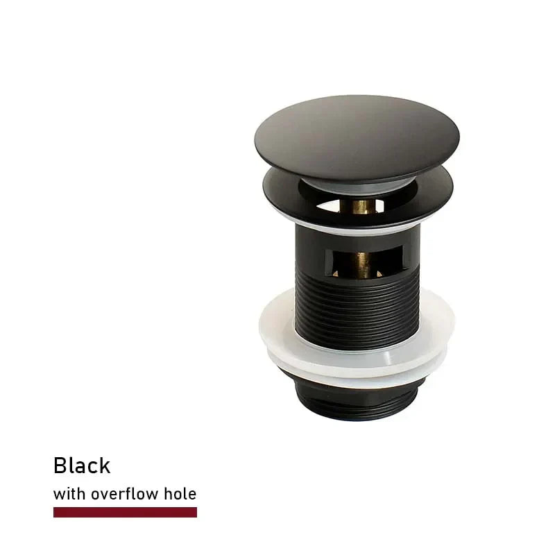 Pop-Up Drain Stopper – Brass | 11 Colors | With or Without Overflow