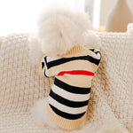 Striped Knitted Dog Sweater – Warm Cardigan