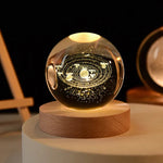 Sternenlicht Universumslampe | 3D-Effekt | Beruhigendes Licht | Kristall & Holz