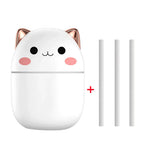 Cat-shaped Mini Humidifier with Color-Changing Night Light