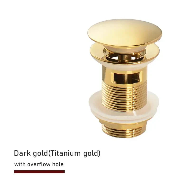 Pop-Up Drain Stopper – Brass | 11 Colors | With or Without Overflow
