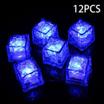 Colorful LED ice cubes with water activation
