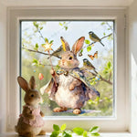Farbenfrohe Fensterdekoration für Ostern | Fröhliche Hasen & Eier