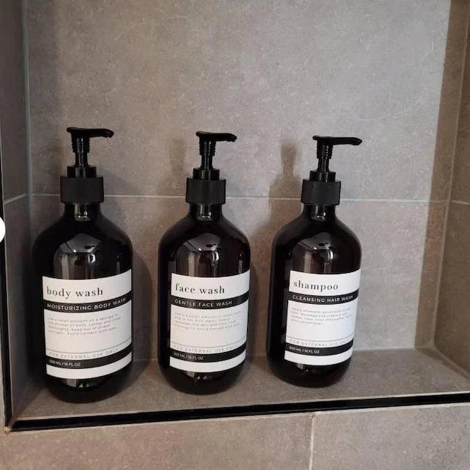 Luxuriöses 3-teiliges Spenderset für Shampoo und Duschgel