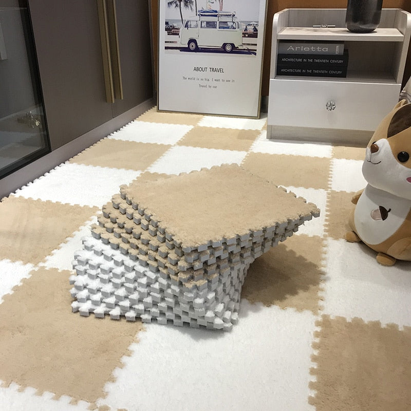 DIY Winter Plüsch Puzzlematte