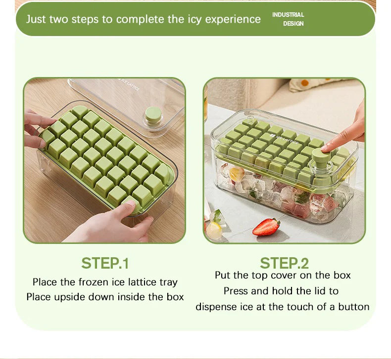 Practical silicone ice cube tray with 32 compartments