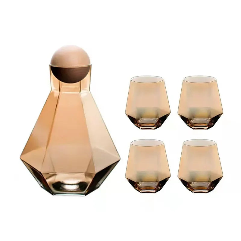 5-teiliges Set Gläser aus Kristall