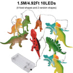 DinoLichter | LED-Dinosaurier-Lichterkette für Kinder | Warmweiß | 1,5 m / 3 m Batteriebetrieben