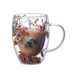 Double-walled glass beakers for dried flowers