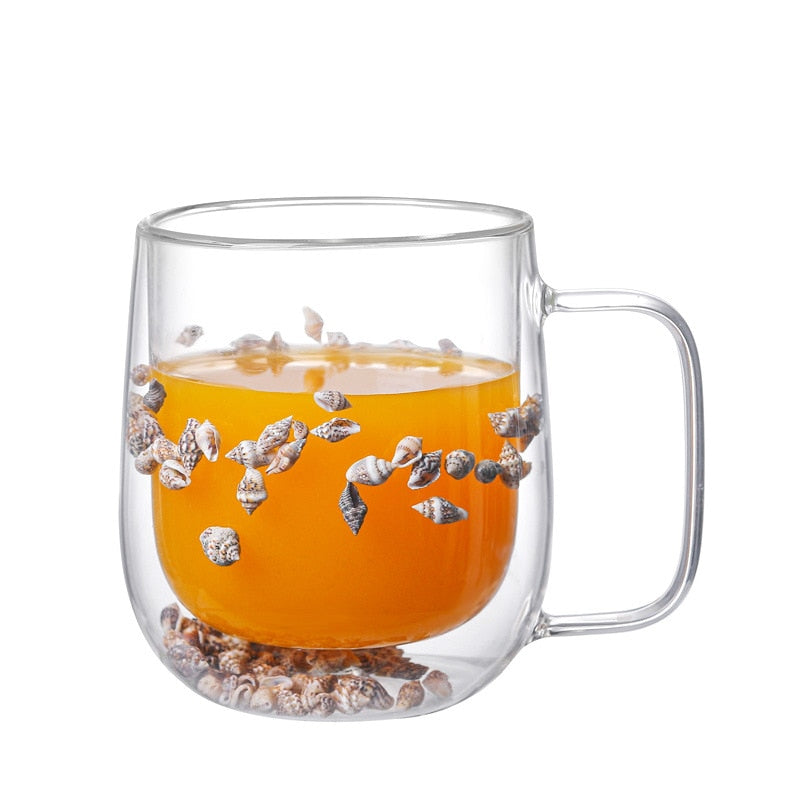 Double-walled glass beakers for dried flowers