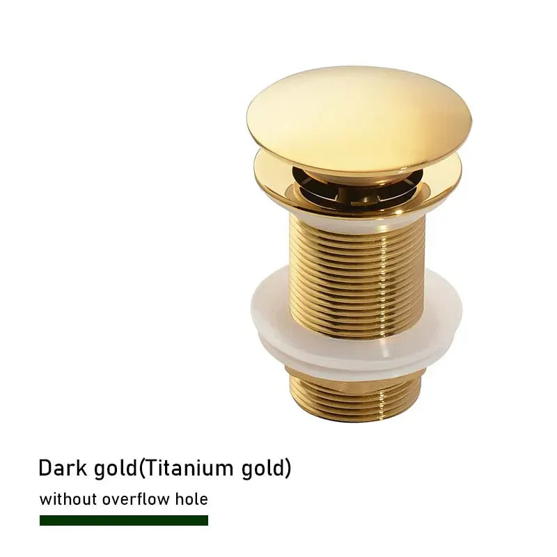 Pop-Up Drain Stopper – Brass | 11 Colors | With or Without Overflow