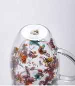 Double-walled glass beakers for dried flowers