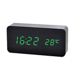 Digital Wooden Alarm Clock with Temperature Display, Alarm Function, and Modern Design – Ideal for Bedroom or Office, Energy-Efficient and Stylish