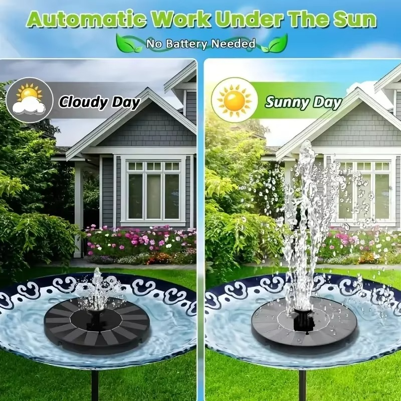 Solar-Powered Floating Garden Fountain for Ponds