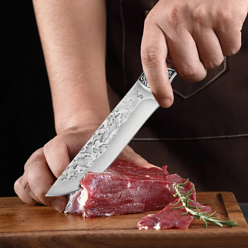 Kitchen Professional | Robust Stainless Steel Chef's Knife – Versatile Helper for Meat, Fruit, BBQ, and Filleting