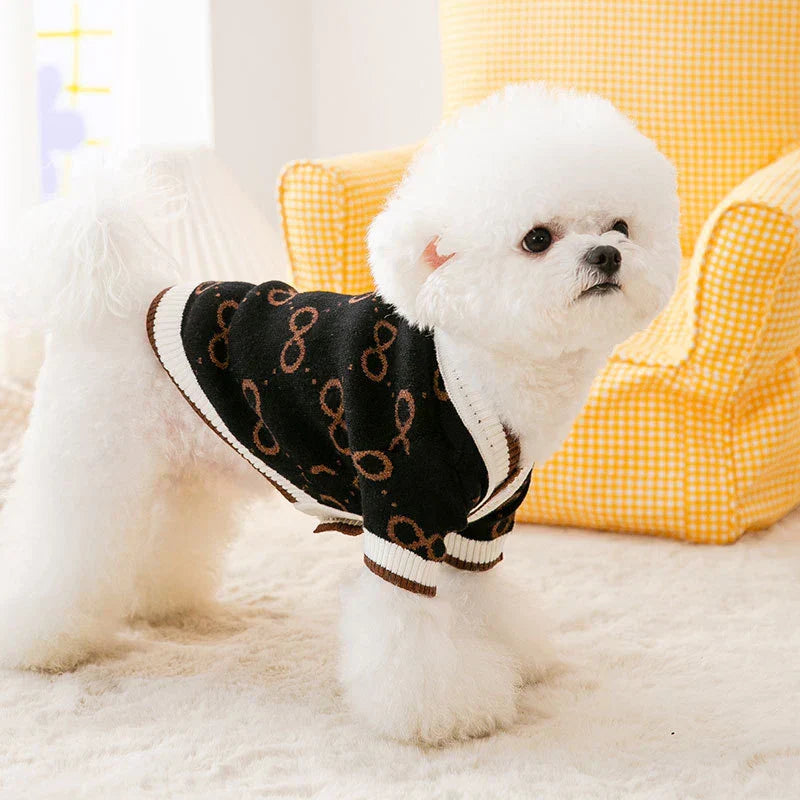 Striped Knitted Dog Sweater – Warm Cardigan
