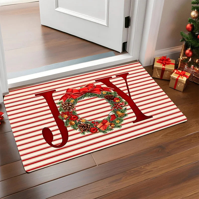 Festliche Fußmatte für Weihnachten | Lebkuchen & Santa Design | Rutschfest & Waschbar