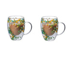 Set of 2 Double-Walled Cups with Dried Flowers