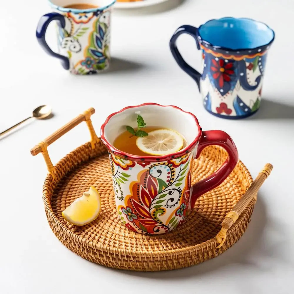 Becher mit Bohemian Blumenmuster