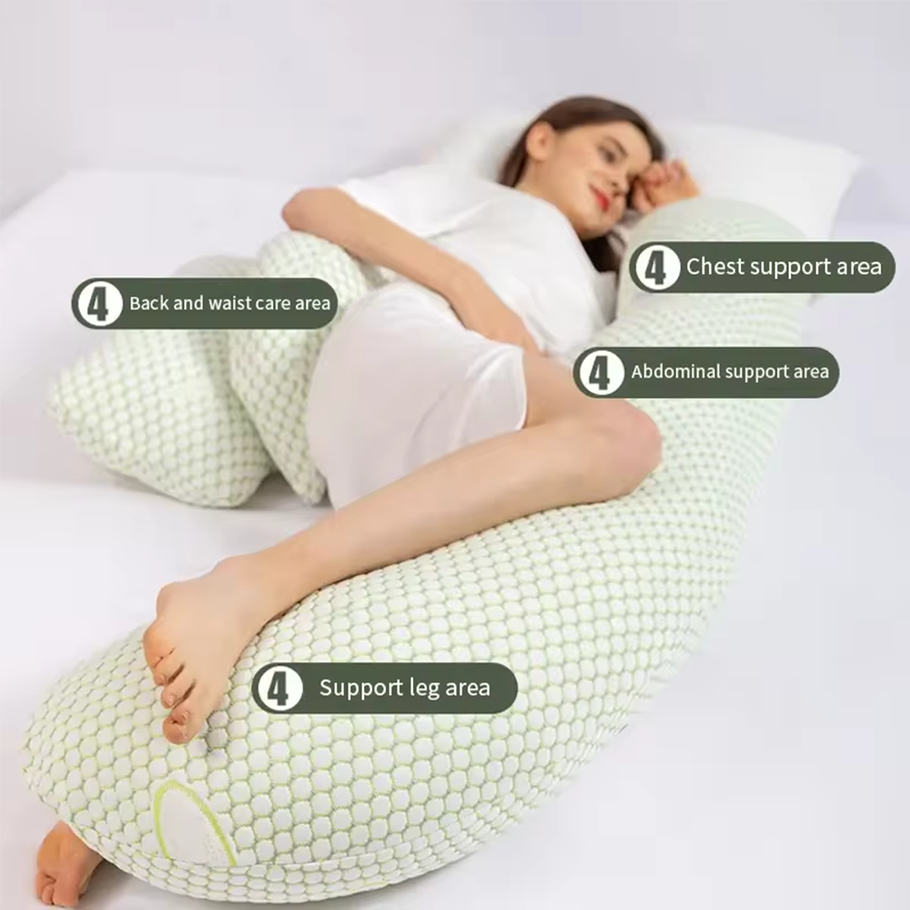 U-Shaped Pregnancy Pillow - Full Body Support & Washable Cover