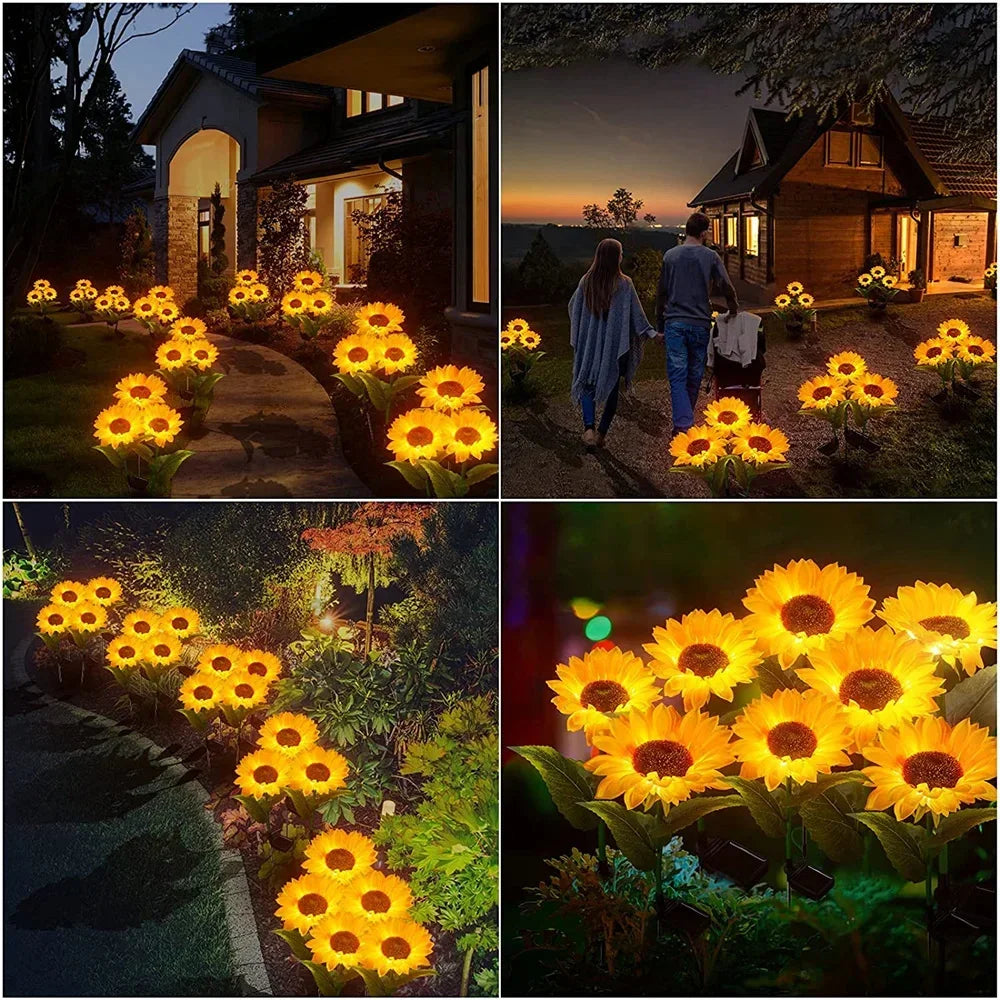 Blütenzauber - Solar-Sonnenblumenleuchten für Ihren Garten
