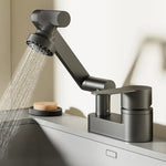 Duo-Flex Waschbeckenmischer mit 360° drehbar – Zwei-Loch-Armatur für Warm- und Kaltwasser