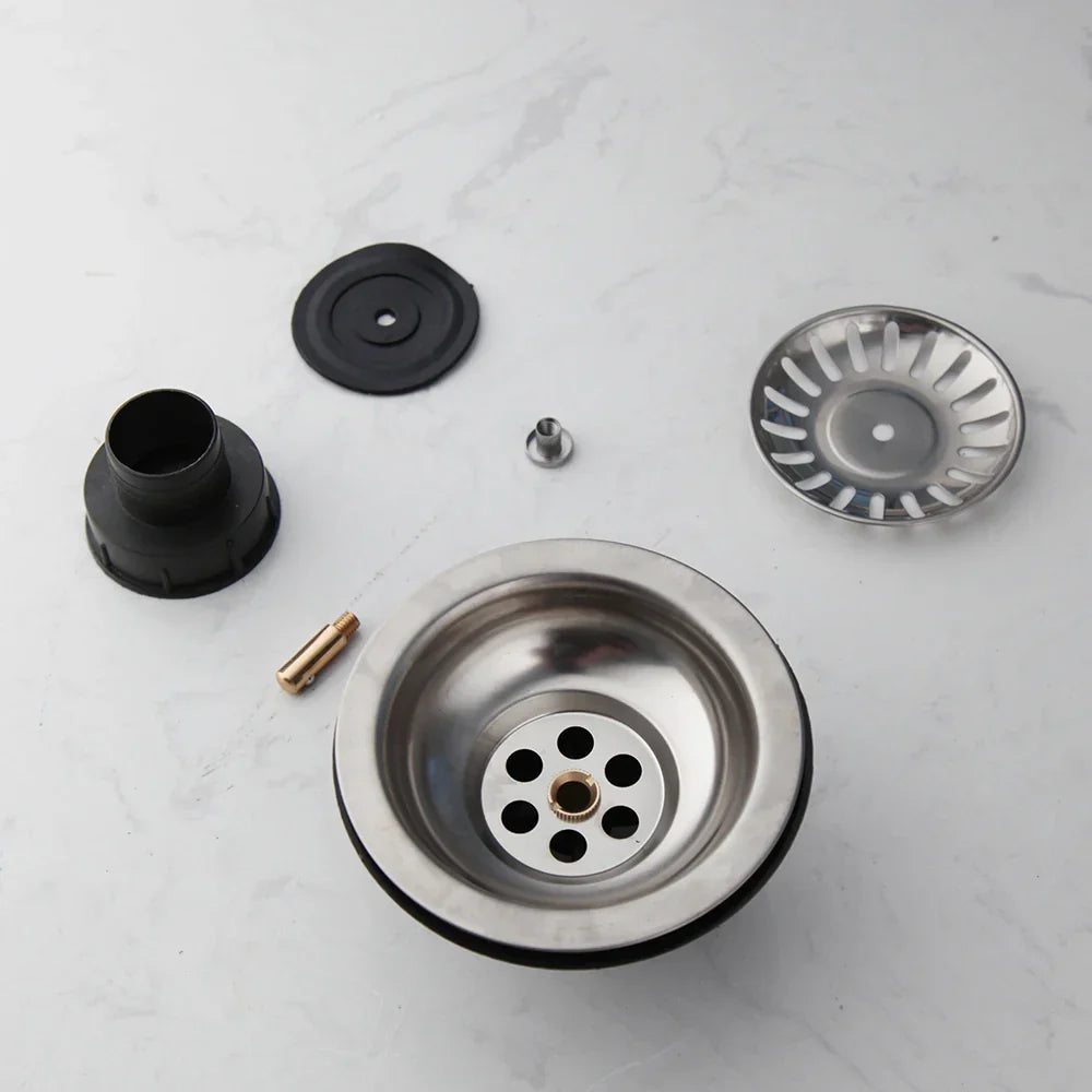 Edelstahl-Spülbecken Abflussfilter mit Geruchsbarriere – Pop-Up Stopper & Anti-Verstopfungssystem