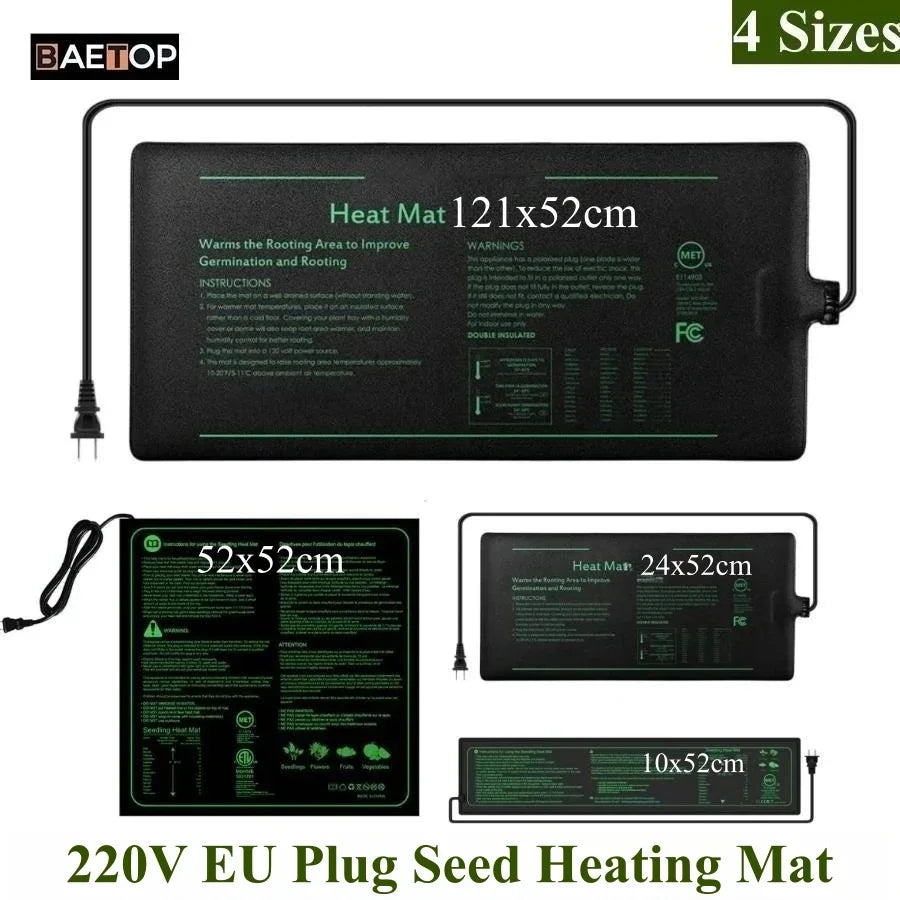 ThermoGrow Heizmatte für Jungpflanzen | 220V EU-Stecker | 4 Größen