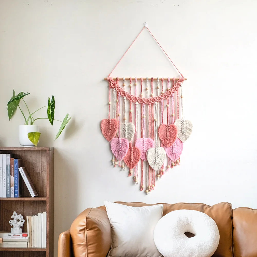 Makramee Wandbehang aus Blattdesign