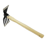 Efficient Garden Rake with 5 Tines | Compact Mini Hoe | High-Quality Steel | Ergonomic Handle | 38 × 21 × 8.5 cm
